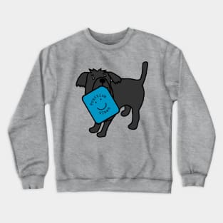 Cute Dog with Positive Vibes Smiley Face Crewneck Sweatshirt